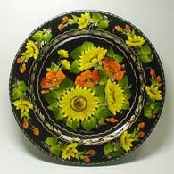 Ukrainian painted wooden plate